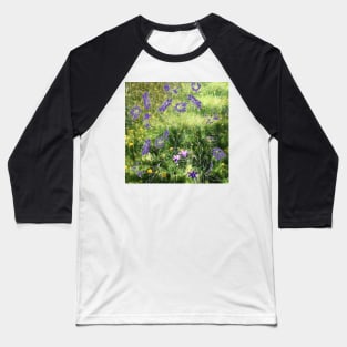 Summer flowers field with bluebells and marigold Baseball T-Shirt